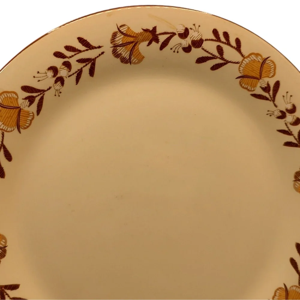 International China Dinner Plate 1776 Liberty Brown Stoneware 70s Set of Two SEE